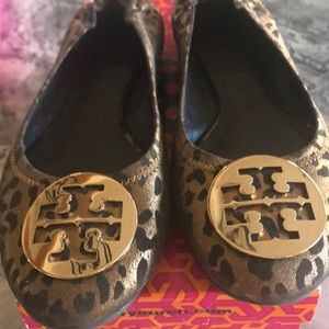 Bronze Metallic Cheetah Print Tory Burch